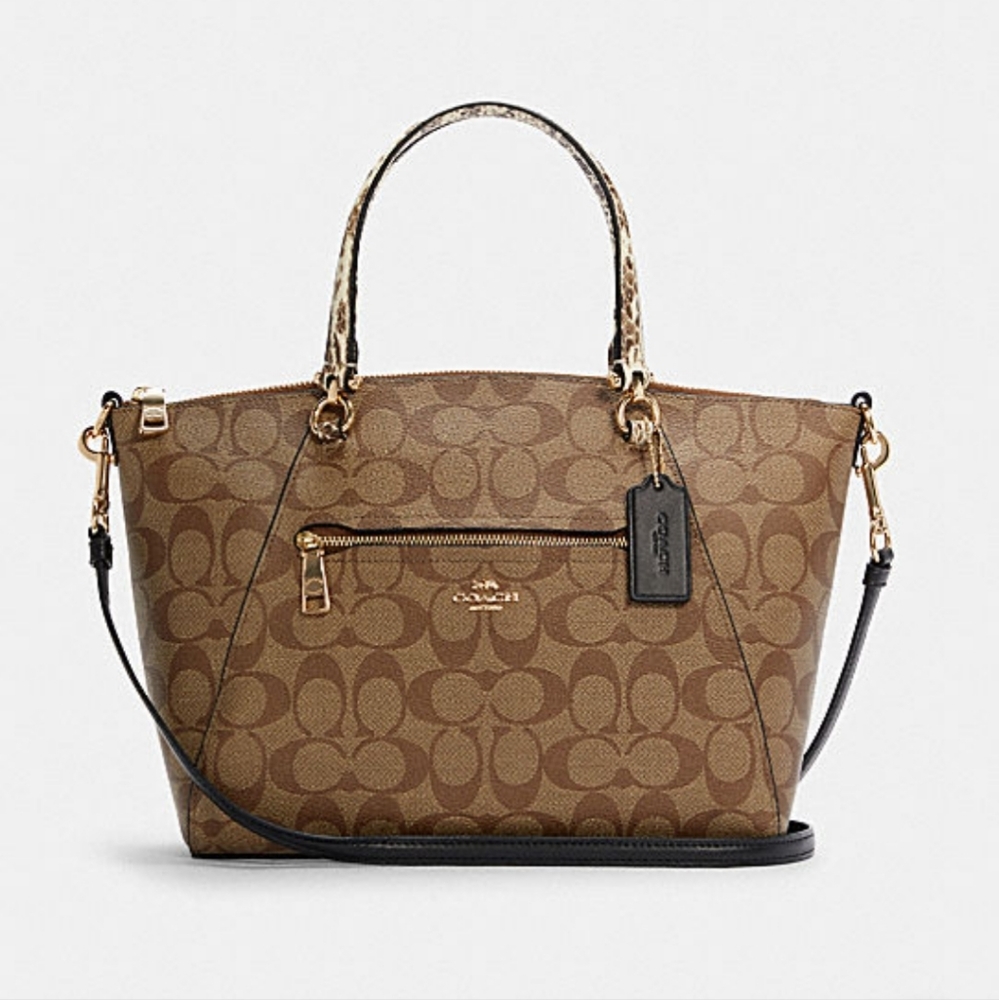 Coach Prairie Satchel In Colorblock Signature Canvas Style C4293 Crossbody Purse